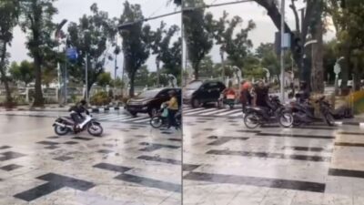 Kejadian Terpelesetnya Banyak Pemotor karena Jalan yang Dikeramik Menjadi Viral, Netizen: Pemborosan Uang Rakyat