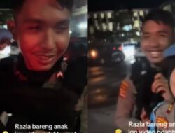 Participasi Polisi, Ibu, dan Anak dalam Razia Sambil Membunyikan Sirene