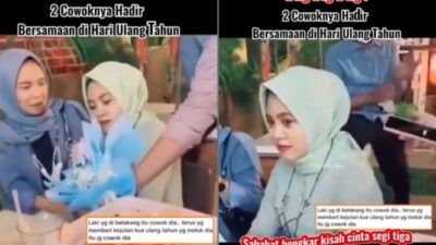 Ekspresi Wanita yang Tidak Bahagia saat Mendapatkan Kejutan dari 2 Kekasihnya menjadi Viral