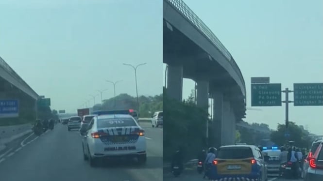 Pengendara Motor dan Polisi Berkejaran di Tol Jagorawi, Netizen Merasa Seperti dalam Film