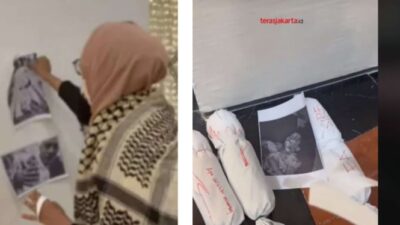 Aksi Wanita Gerombolan Viral Geruduk Zara PIM dengan Replika Jenazah dan Poster Kekejaman Israel