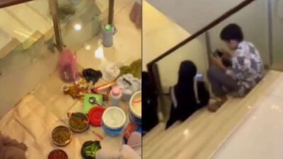 Emak-emak Viral Gelar Piknik di Mall dengan Tikar, Membawa Termos dan Bekal Makanan