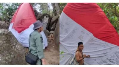 Bendera Merah Putih Dicoret-coret di Taman Nasional Ujung Kulon dan Menjadi Viral