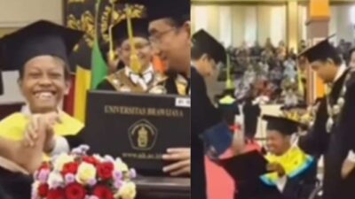 Salami Kaki hingga Turun Panggung, Rektor UB Mendekati Wisudawan Disabilitas dan Tuai Pujian: Luar Biasa!