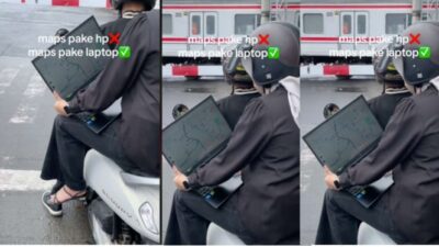 Netizen Komentari Wanita yang Buka Google Maps saat Bersepeda Motor: “Gak Sekalian Buka Atlas”