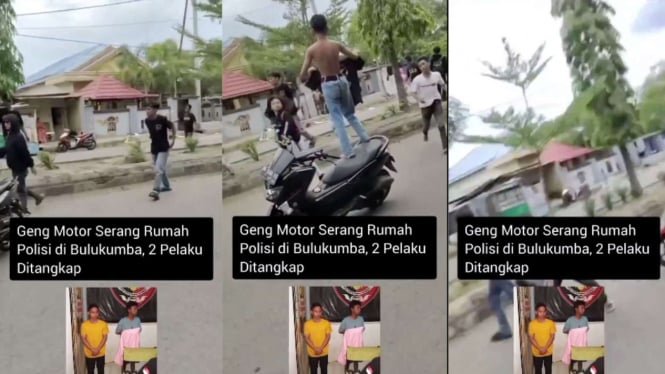 Geng Motor Serang Rumah Polisi di Sulsel Siang Bolong,Viral di Media Sosial