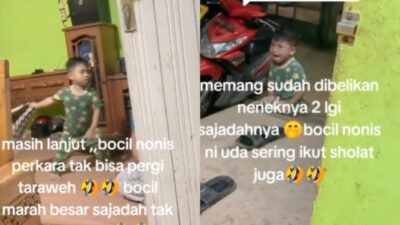 Bocah Nonis Ngamuk karena Dipaksa Ikut Tarawih hingga Dibelikan Sajadah