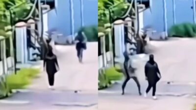 Pria Diduga ODGJ Menyerang Emak-emak dengan Batu hingga Tersungkur, Kejadian Viral