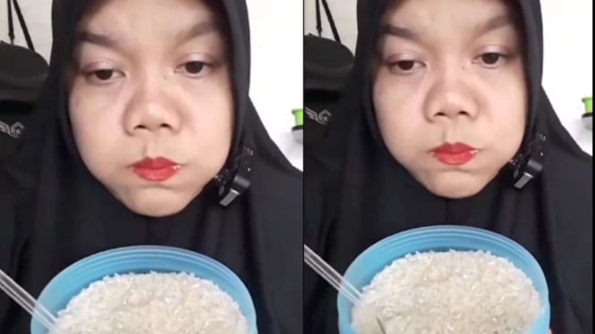 Emak-emak Viral Melahap Beras Seolah Makan Nasi, Antara Kenikmatan dan Resiko