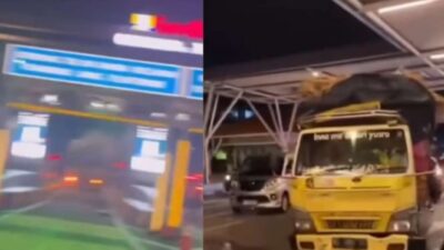 Aksi Viral Bule Bawa Kabur Truk dan Menerobos Pintu Tol Menuju Bandara, Menyebabkan Tabrakan dengan Pengendara