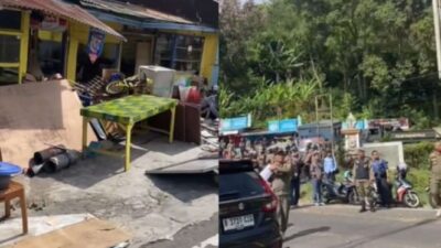 Pemotor Dijagal di Parkiran Liar, Meresahkan di Puncak Bongkaran Kios PKL