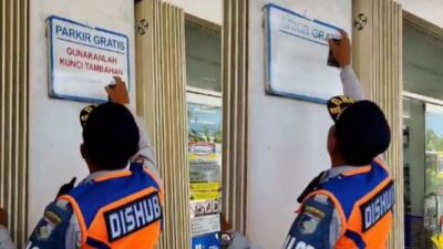 Oknum Dishub di Lombok Barat Viral karena Menghapus Tulisan Parkir Gratis di Minimarket