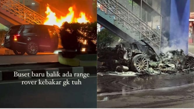 SUV Mewah Range Rover Hangus Akibat Overheat, Sisakan Hanya Rangka