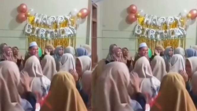 Video Kiai Diduga Rayakan Ulang Tahun Bersama Santriwati, Viral di Medsos, Netizen Terkejut