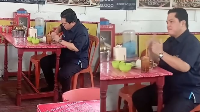 Erick Thohir Viral Makan di Tepi Jalan, Netizen Merasa Kasihan Terhadapnya