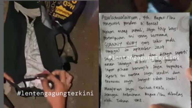 Surat Wasiat Menyentuh Hati dari Orangtua yang Menyayangkan Bayi yang Dibuang di Jagakarsa